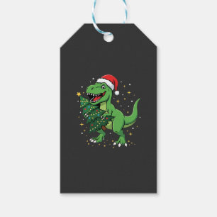 Christmas Dinosaur Santa T Rex Gift Tags