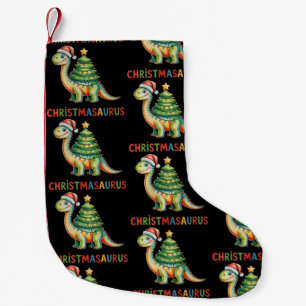 Christmas Dinosaur T Rex Dino Xmas Tree Lights Small Christmas Stocking