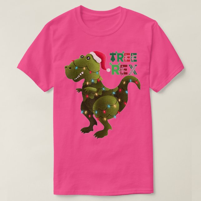 Christmas Dinosaur Tree Re Pyjamas Men Boys Xmas L T-Shirt (Design Front)