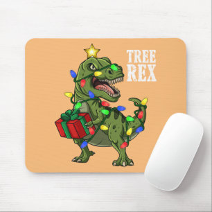 Christmas Dinosaur Tree Rex Boys Girls Kids Xmas Mouse Pad