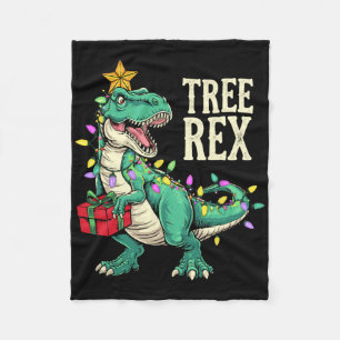 Christmas Dinosaur Tree Rex Pajamas Men Boys Kids  Fleece Blanket