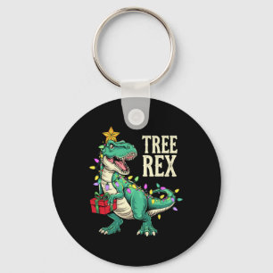Christmas Dinosaur Tree Rex Pajamas Men Boys Kids  Key Ring