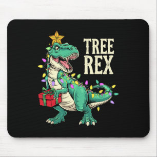 Christmas Dinosaur Tree Rex Pajamas Men Boys Kids  Mouse Pad