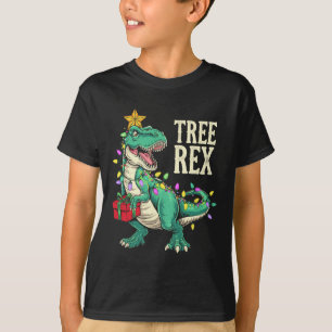Christmas Dinosaur Tree Rex Pajamas Men Boys Kids  T-Shirt