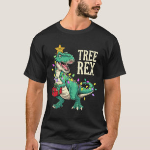 Christmas Dinosaur Tree Rex Pajamas Men Boys Kids  T-Shirt