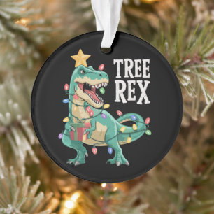 Christmas Dinosaur Tree Rex Pajamas Xmas Lights  Ornament