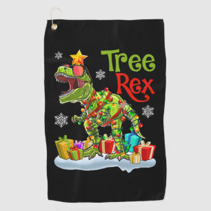Christmas Dinosaur Tree Rex Pyjamas Funny Christma Golf Towel