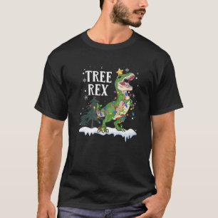 Christmas Dinosaur Tree Rex Pyjamas Led Light Gift T-Shirt