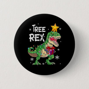 Christmas Dinosaur Tree Rex Pyjamas Men Boys Kids 6 Cm Round Badge