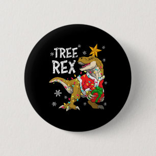 Christmas Dinosaur Tree Rex Pyjamas Men Boys Kids  6 Cm Round Badge