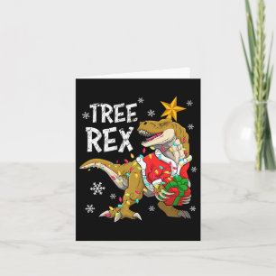 Christmas Dinosaur Tree Rex Pyjamas Men Boys Kids  Card