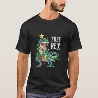 Christmas Dinosaur Tree Rex Pyjamas Men Boys Kids T-Shirt