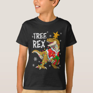 Christmas Dinosaur Tree Rex Pyjamas Men Boys Kids T-Shirt