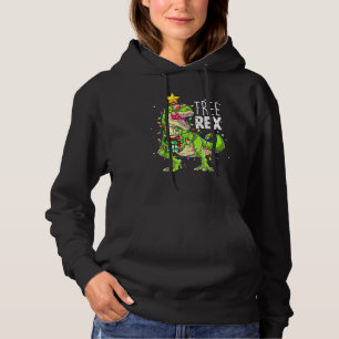 Christmas Dinosaur Tree Rex Pyjamas Men Boys Xmas Hoodie