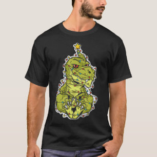 Christmas Dinosaur Tree Rex Pyjamas Men Boys Xmas  T-Shirt