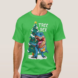 Christmas Dinosaur Tree Rex Pyjamas Men Boys Xmas T-Shirt