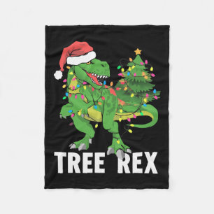 Christmas Dinosaur Tree Rex Xmas Trex Pyjamas Men Fleece Blanket