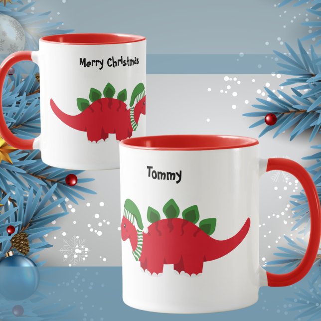 Christmas Dinosaur with Children's Name Mug (Creator Uploaded)