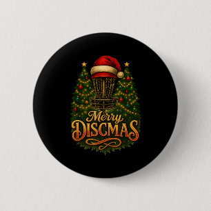 Christmas Disc Golf Merry Discmas 6 Cm Round Badge