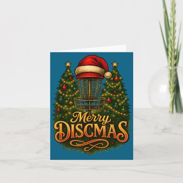 Christmas Disc Golf Merry Discmas  Card (Front)