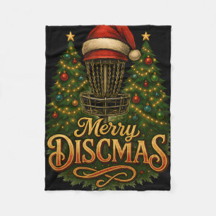Christmas Disc Golf Merry Discmas  Fleece Blanket
