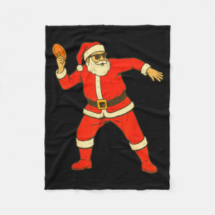 Christmas Disc Golf Vintage Funny Santa Xmas  Fleece Blanket