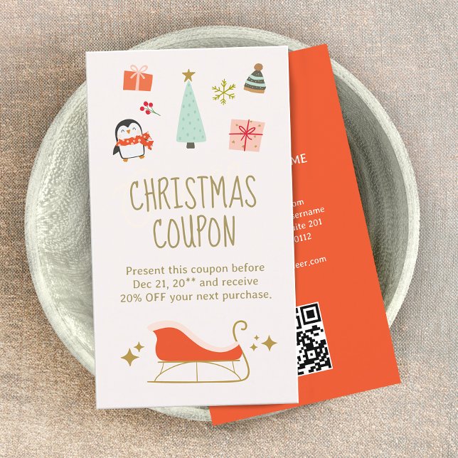 Christmas Discount Coupon Promotional (cute christmas discount coupon card)