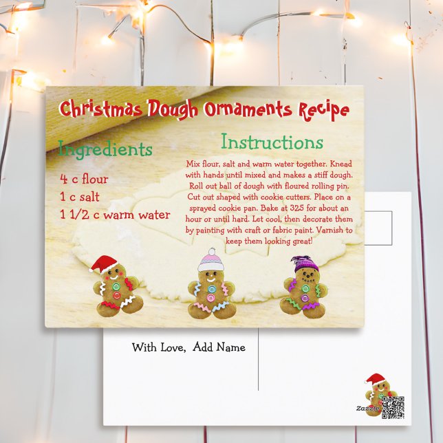 Christmas DIY Dough Ornament Recipe Postcard (Creator Uploaded)