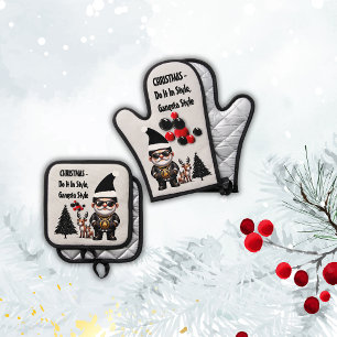 Christmas - Do It In Style, Gangsta Style Oven Mitt & Pot Holder Set