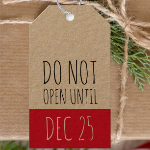 Christmas Do Not Open Holiday Gift Tags