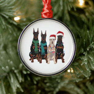 Christmas Doberman Lover Dog Mum Holiday Metal Tree Decoration