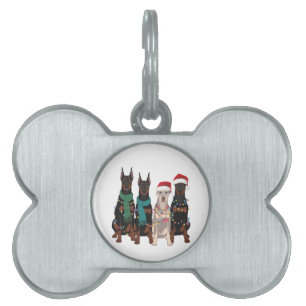Christmas Doberman Lover Dog Mum Holiday Pet ID Tag