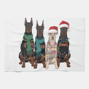 Christmas Doberman Lover Dog Mum Holiday Tea Towel