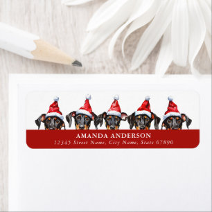 Christmas Doberman Pinscher Return Address Labels