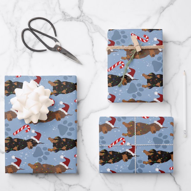 Christmas Doberman Pinscher  Wrapping Paper Sheet (Front)