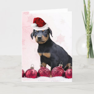 Christmas Doberman puppy Holiday Card