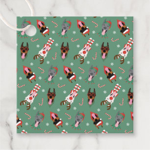 Christmas Dobermann Dogs Favour Tags