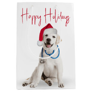 Christmas Doctor Labrador Retriever Medium Gift Bag