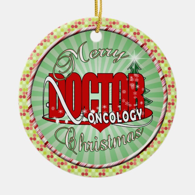 CHRISTMAS DOCTOR ONCOLOGY CERAMIC TREE DECORATION (Front)