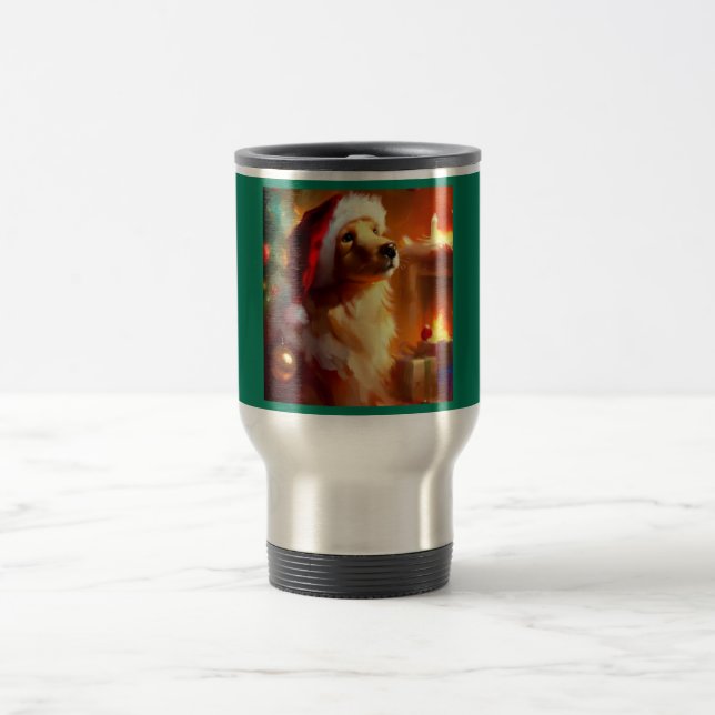 Christmas Dog 1 Travel Mug (Center)