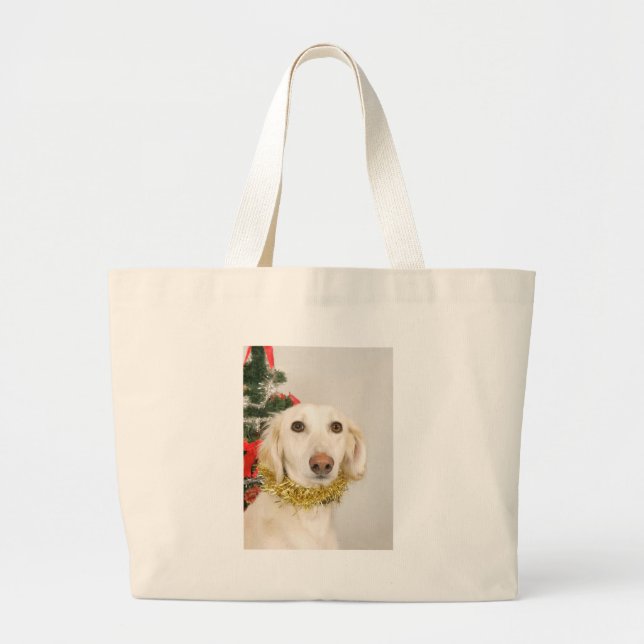 Christmas Dog 2 Large Tote Bag (Front)