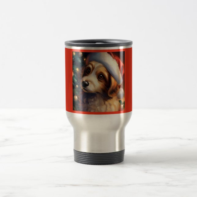 Christmas Dog 2 Travel Mug (Center)