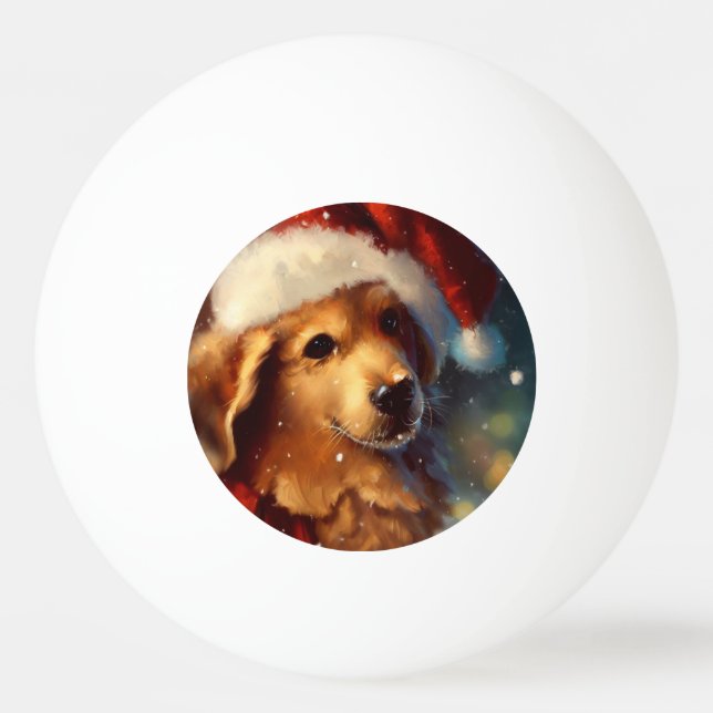 Christmas Dog (4) Ping Pong Ball (Front)