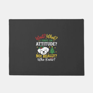Christmas Dog Attitude Holiday Humour Doormat