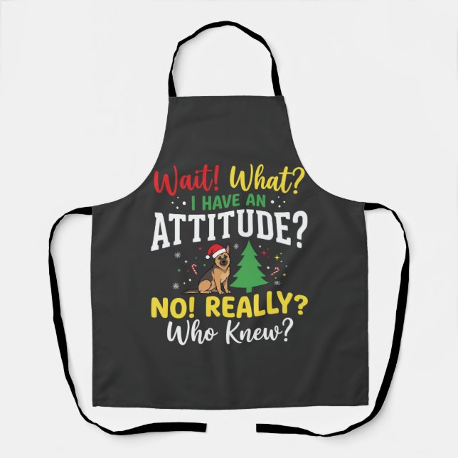 Christmas Dog Attitude Humour Apron (Front)
