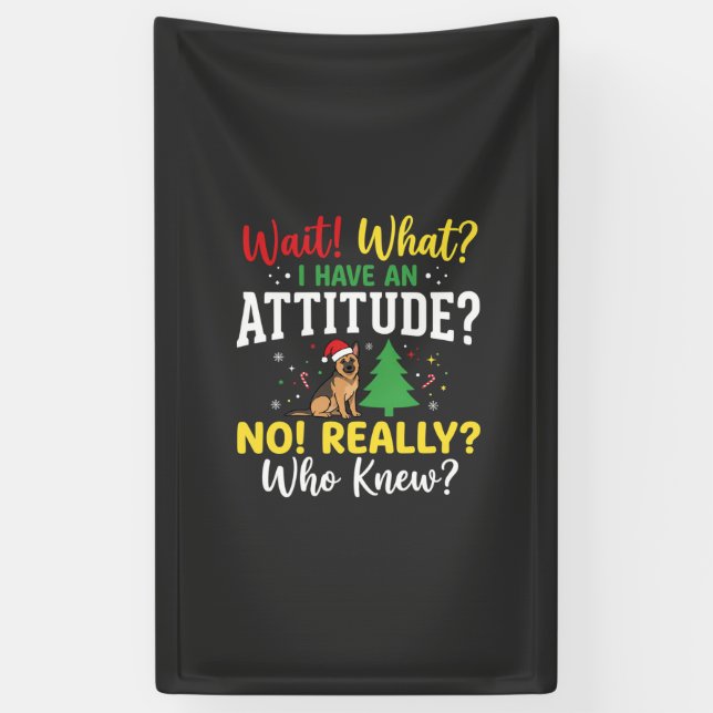 Christmas Dog Attitude Humour Banner (Vertical)
