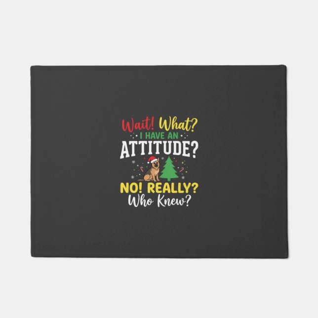 Christmas Dog Attitude Humour Doormat (Front)