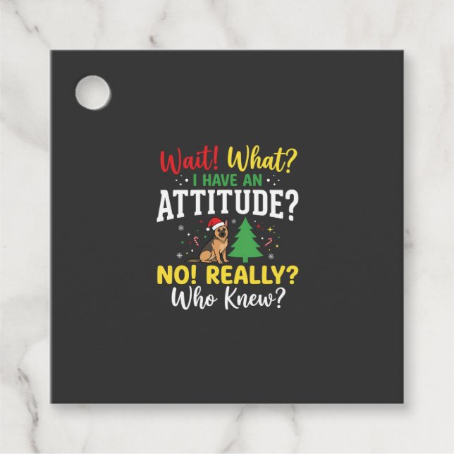 Christmas Dog Attitude Humour Favour Tags (Front)