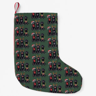 Christmas Dog Black Goldendoodle Doodle Mom Winter Small Christmas Stocking
