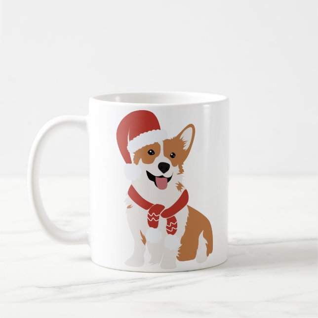 Christmas Dog Corgi  Coffee Mug (Left)